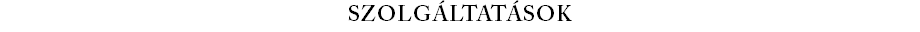 SZOLGÁLTATÁSOK